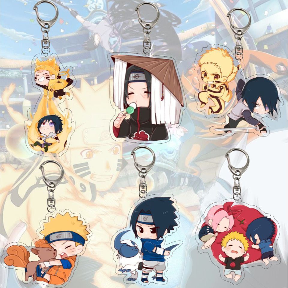 Naruto Chibi Keychain Set Naruto Sasuke Hinata Gaara Scorpion Keychains ...