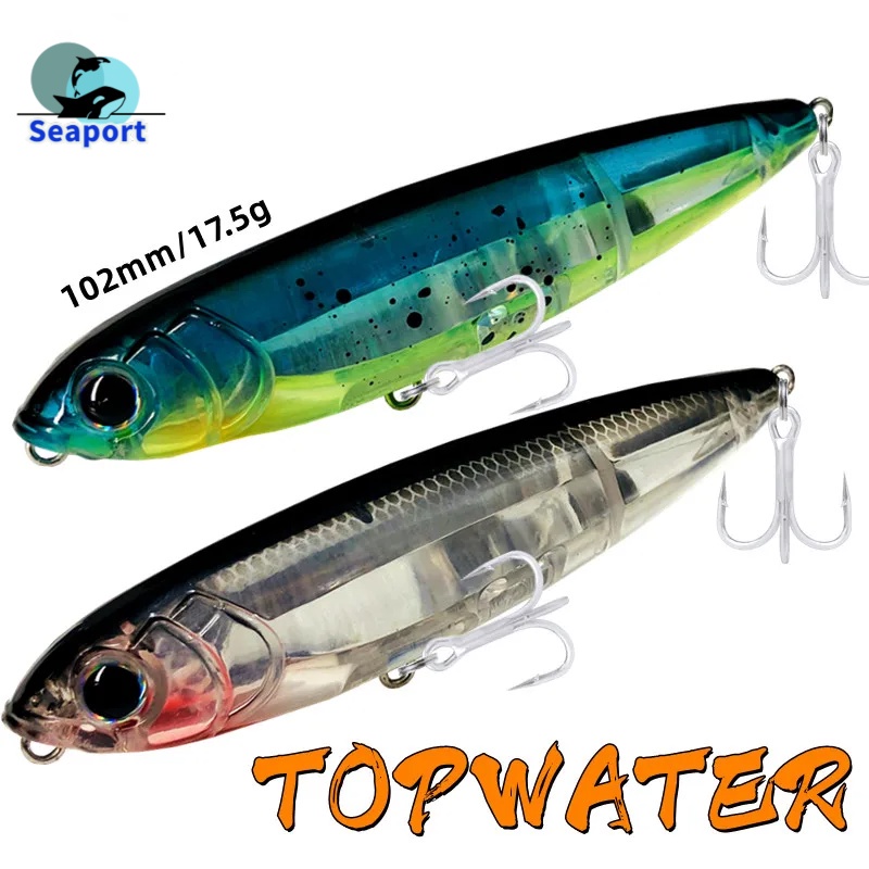 Produktbild von TUXIBIN Oberflächenköder - Popper, Große Popper Köder, Schwimmende Köder, Topwater Angelköder, Salzwasser Angeln Künstliche Harte Kunstköder Barsch Thunfisch Für Seabass, Hecht, Barsch 13 Cm 43g 5-12