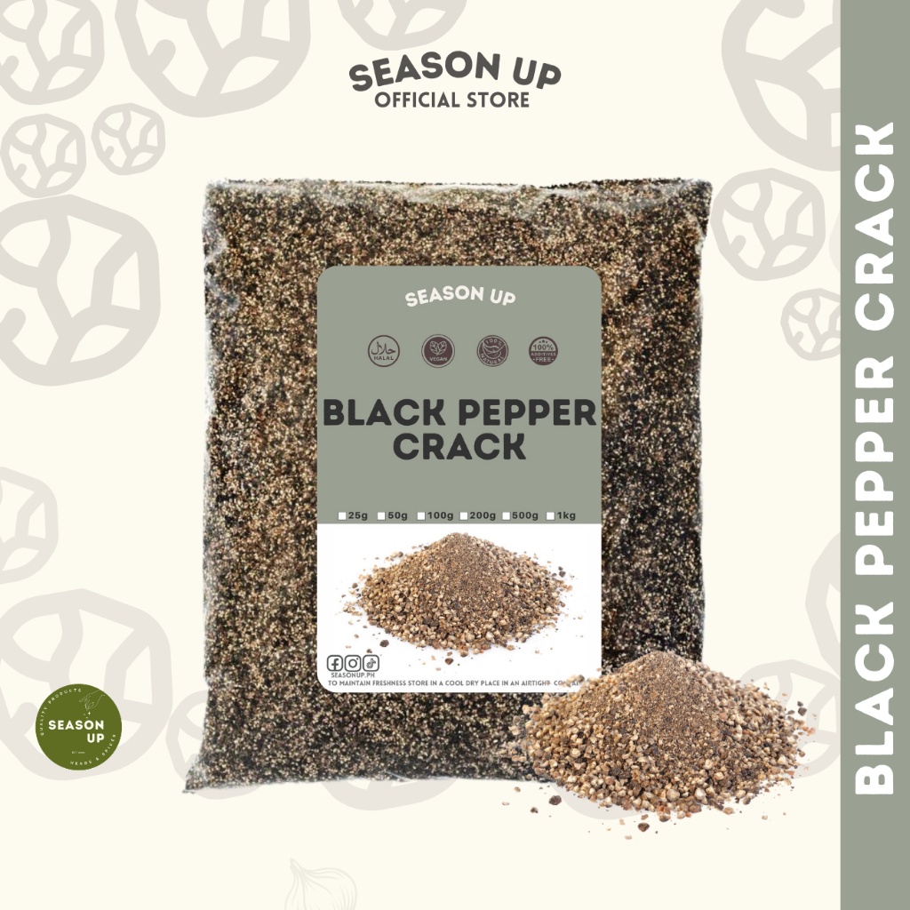 SeasonUp Black Pepper Crack/Durog (100grams) | Shopee Philippines