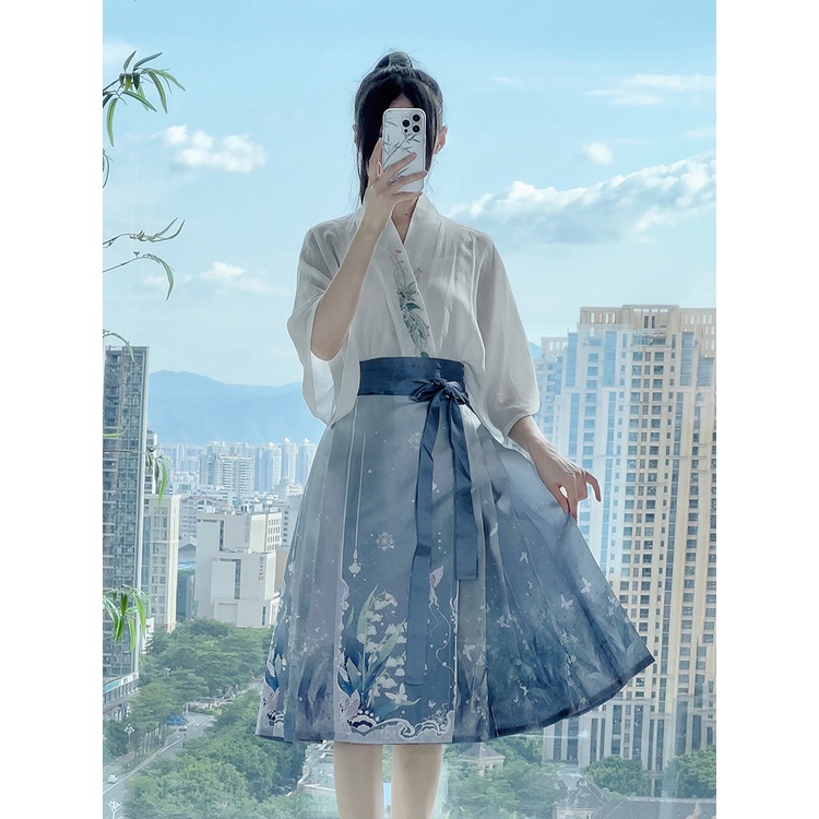 C3/year of the Dragon Horse Face Skirt Mid-Length Original Hanfu Women ...