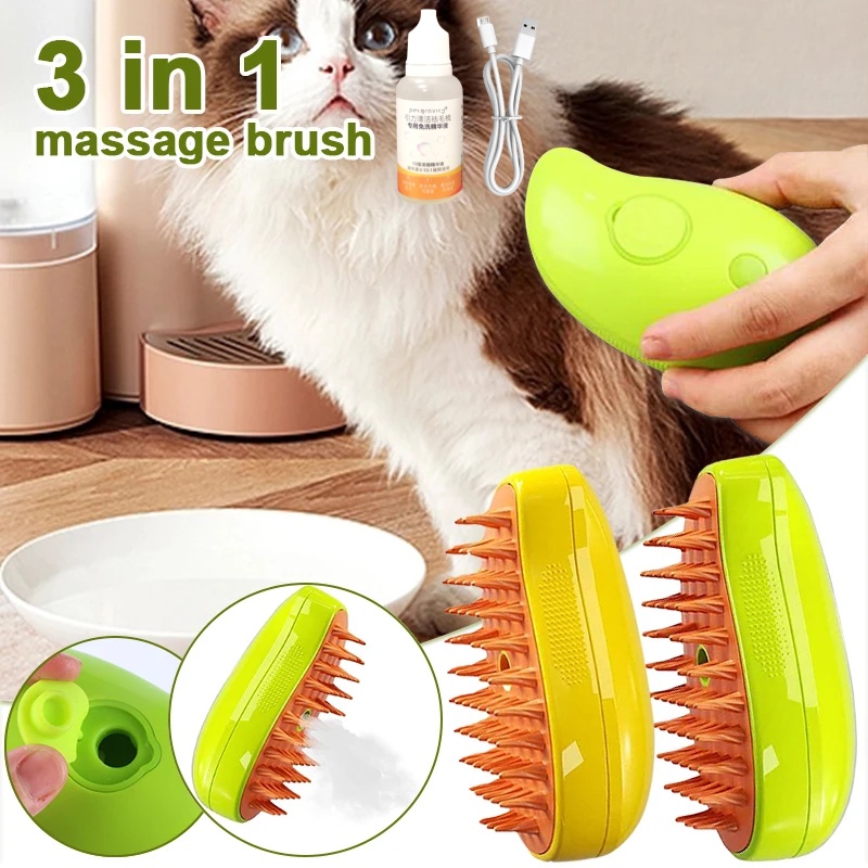 Cat Steam Brush 3 In1 Steamy Cat Brush for Shedding Cat Steamer Brush ...