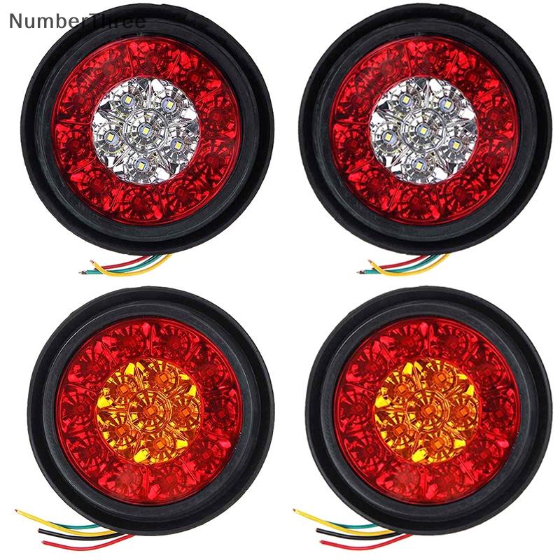 thumbnail image 2 of 4x 16-LED Round Trailer Tail Lights - Green Stop/Turn/Signal For Trucks 12V/24V Universal 2 of 6