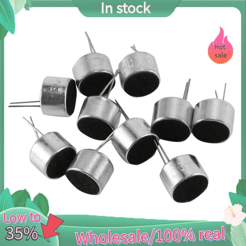 10 Pcs 2 Pin Mini MIC Capsule Electret Condenser Microphone Silver Tone ...