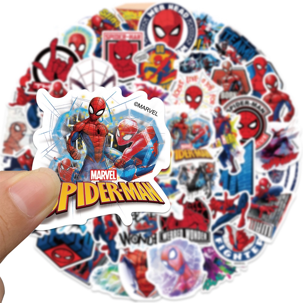 50PCS Marvel Spiderman Sticker DIY Fashion Skateboarding Retro laptop ...