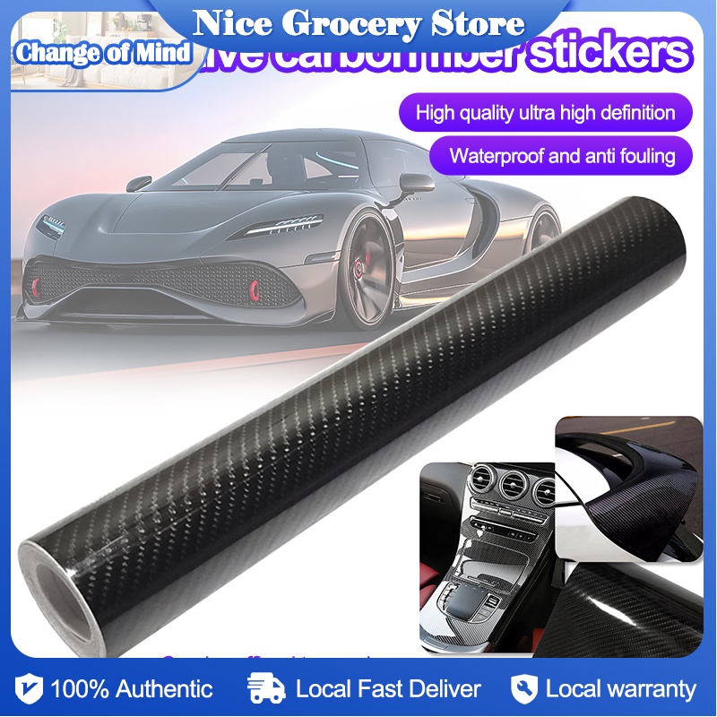 DIY 3D Carbon Fiber Vinyl Silver Gold Car Wrap Sheet Roll Glossy Film