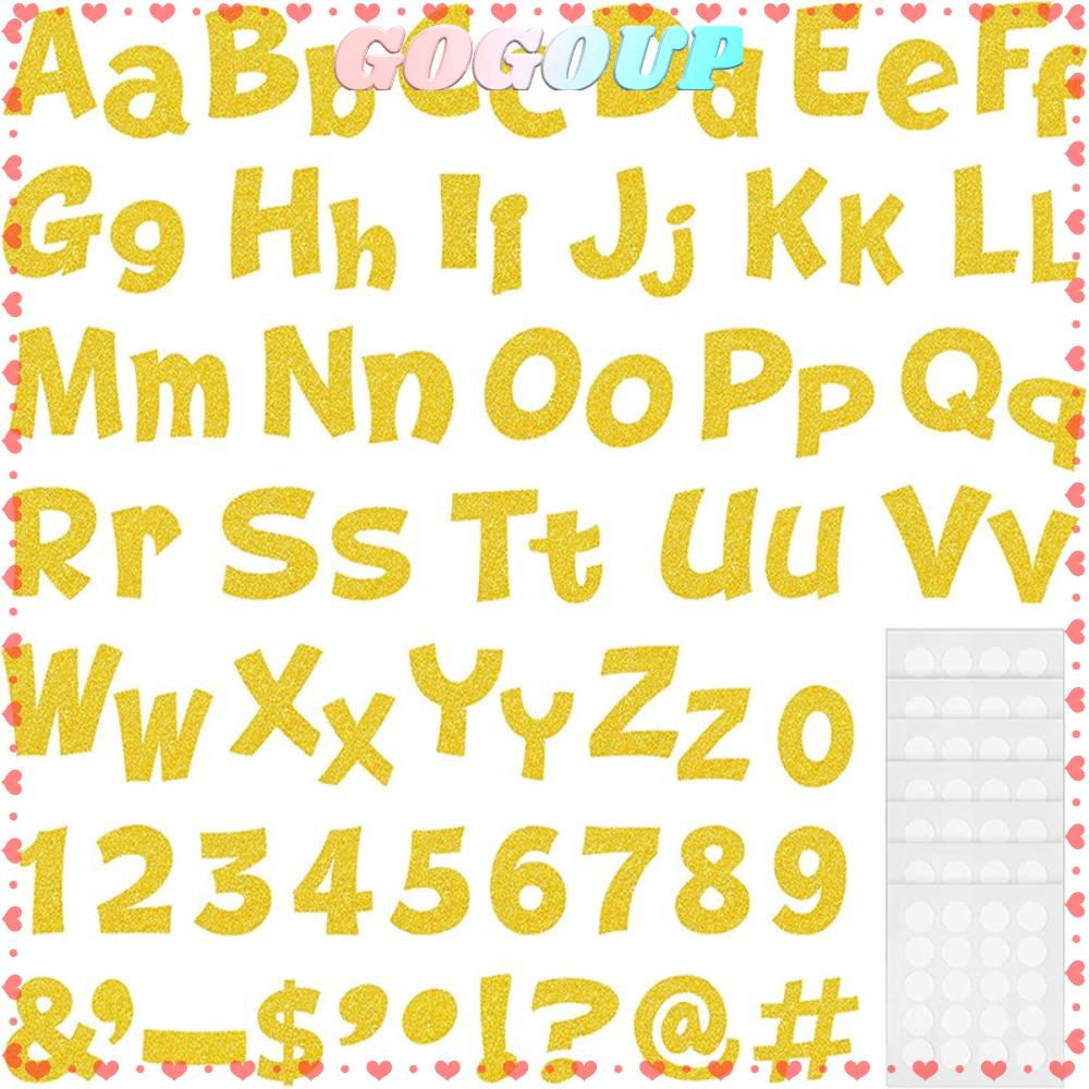 GOGOASDGRF 216PCS Letters Combo Set, 4.7 Inch Gold Glitter Bulletin