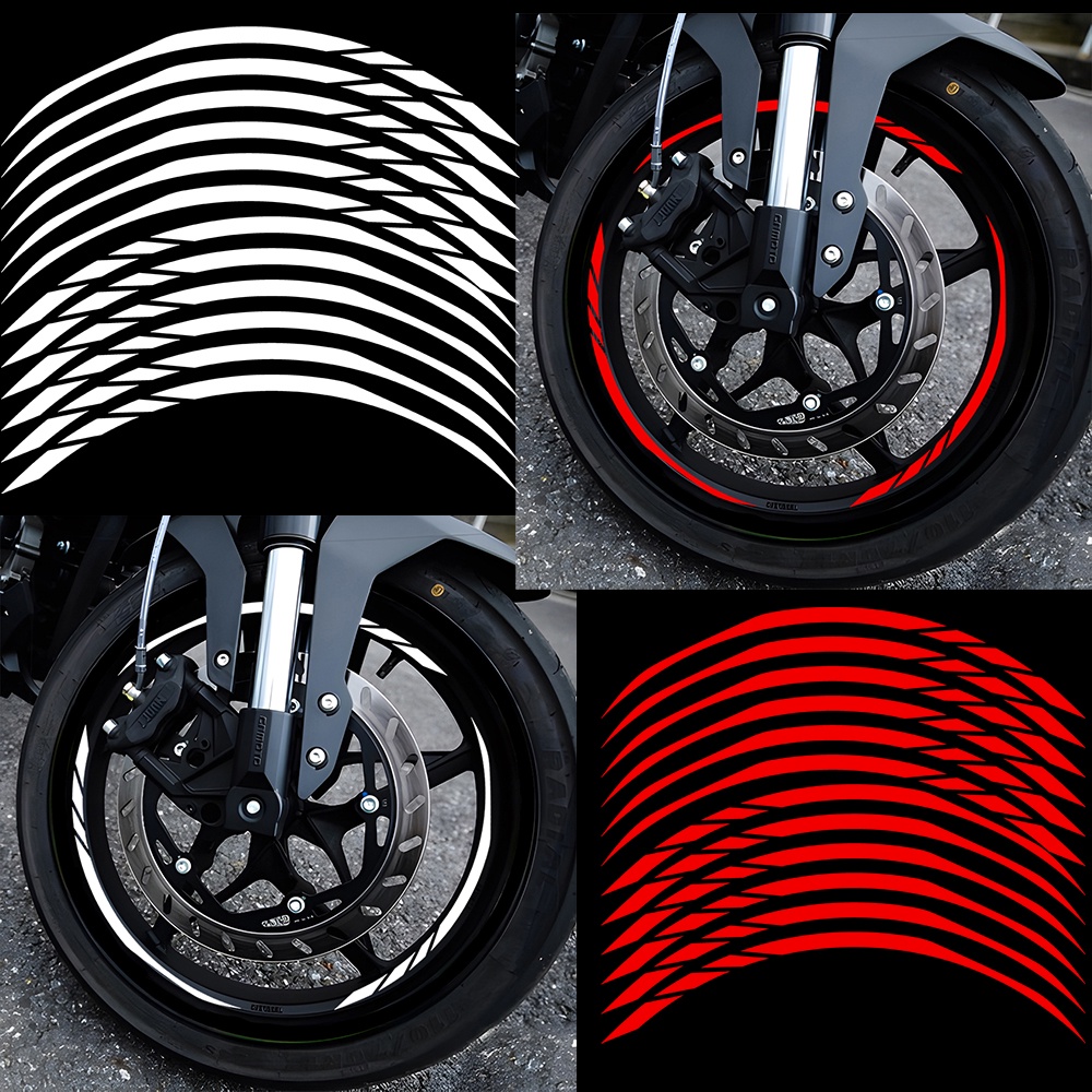 1SET/12PCS motorcycle wheel 17-inch universal sticker printing modified ...