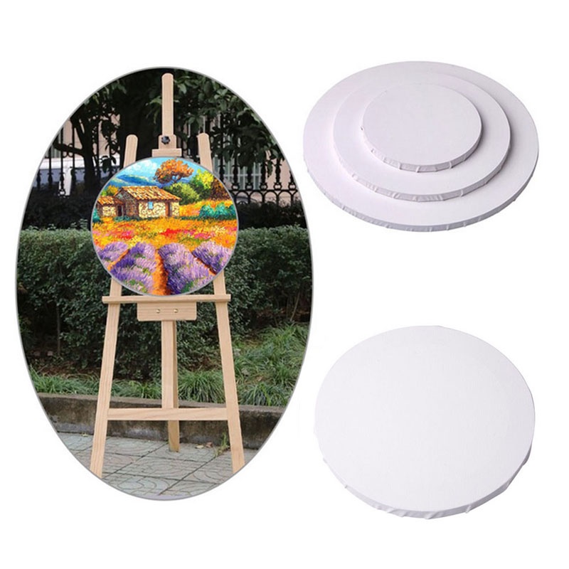 LOPYXBR 6 PCS Round Canvas Boards For Painting 12 Inch Circle Canvas For Painting Stretched Canvas For Painting Round Blank Canvases For Painting White Painting Canvases For Oil, Acrylic, Paint, Craft - View #10