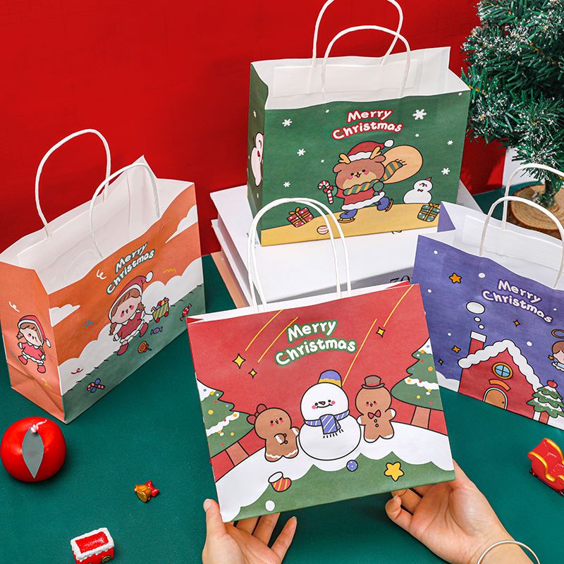 Christmas Paper Gift Box Bags Christmas Decorations for Home Natal Candy  Chocolate Bag New Year