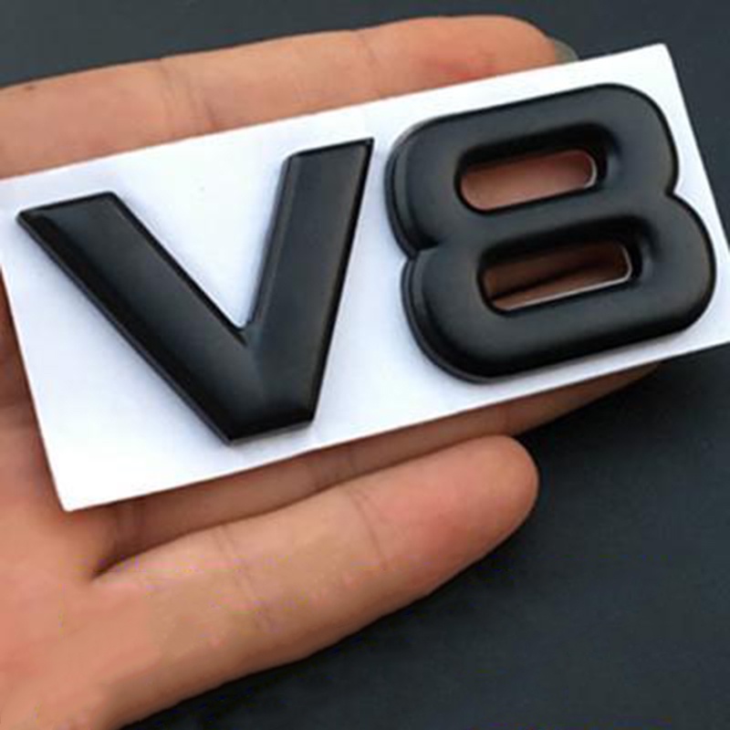 V6 V8 Displacement Emblem Metal Trunk Logo Body Sticker Toyota 3D ...