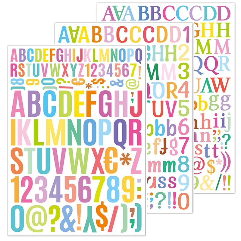 Colorful Multifont Alphabet Number Symbols Stickers Decorative DIY ...