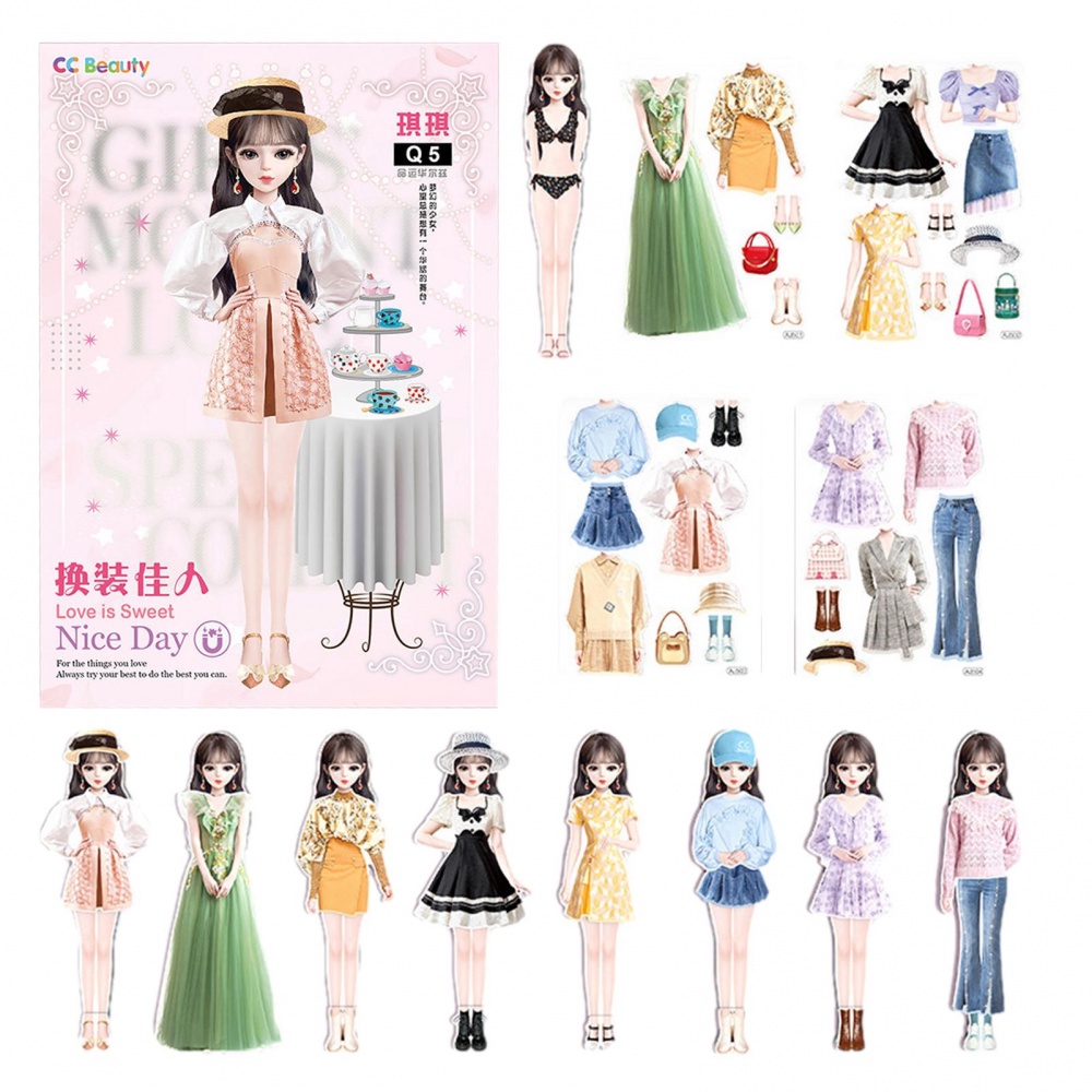 Magnetic Dress Up Dolls Portable Princess Dress up Paper Doll Creative ...