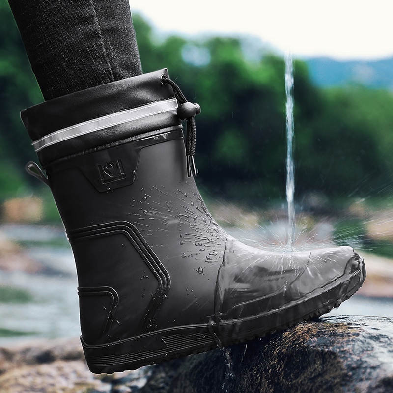 Mens rubber best sale rain boots