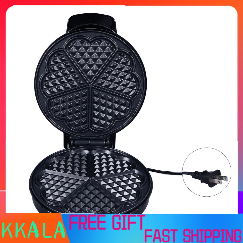 Kkala Temperature Control 1200W Waffle Maker Makes 5 Heart Shaped ...