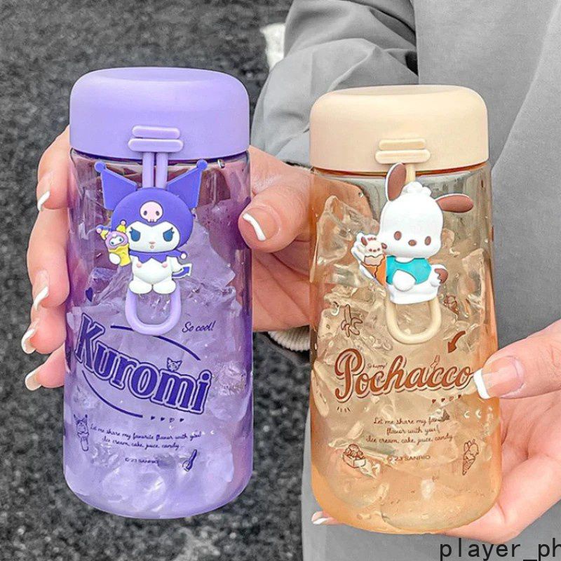 350ml Sanrio Tritan Water Bottle Kawaii 3D Kuromi My Melody Pochacco ...