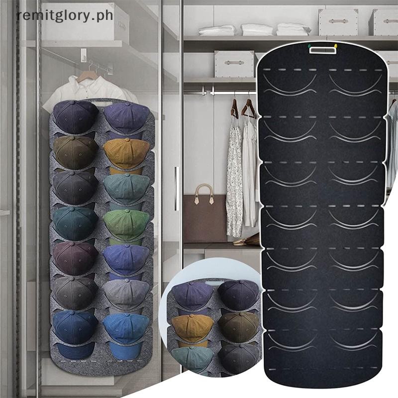 remitglory Felt Hat Organizer Storage Rack Wall Hat Storage Rack Door ...