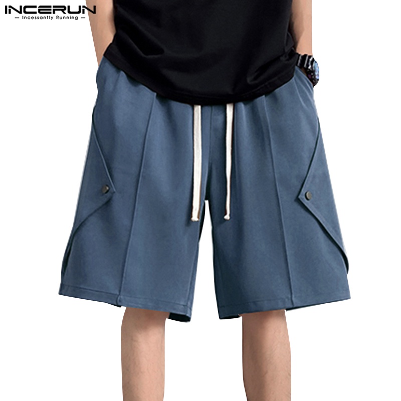 INCERUN Men's Loose Layered Capris Casual Shorts | Shopee Philippines