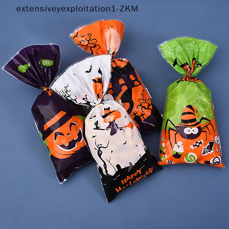 【EPPH】 50Pcs New Halloween Candy Bag Pumpkin Halloween Gift Bags