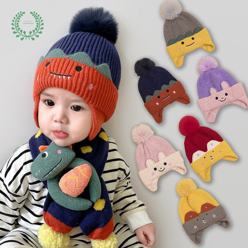 Crosail 15 Years Old Winter Baby Beanie Cap Scarf Set For Kids Boys And Girls Warm Cute Korean