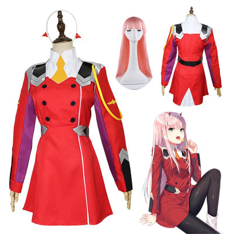 COD！DARLING In The FRANXX 02 ZERO Two Outfit Red Uniform Halloween ...