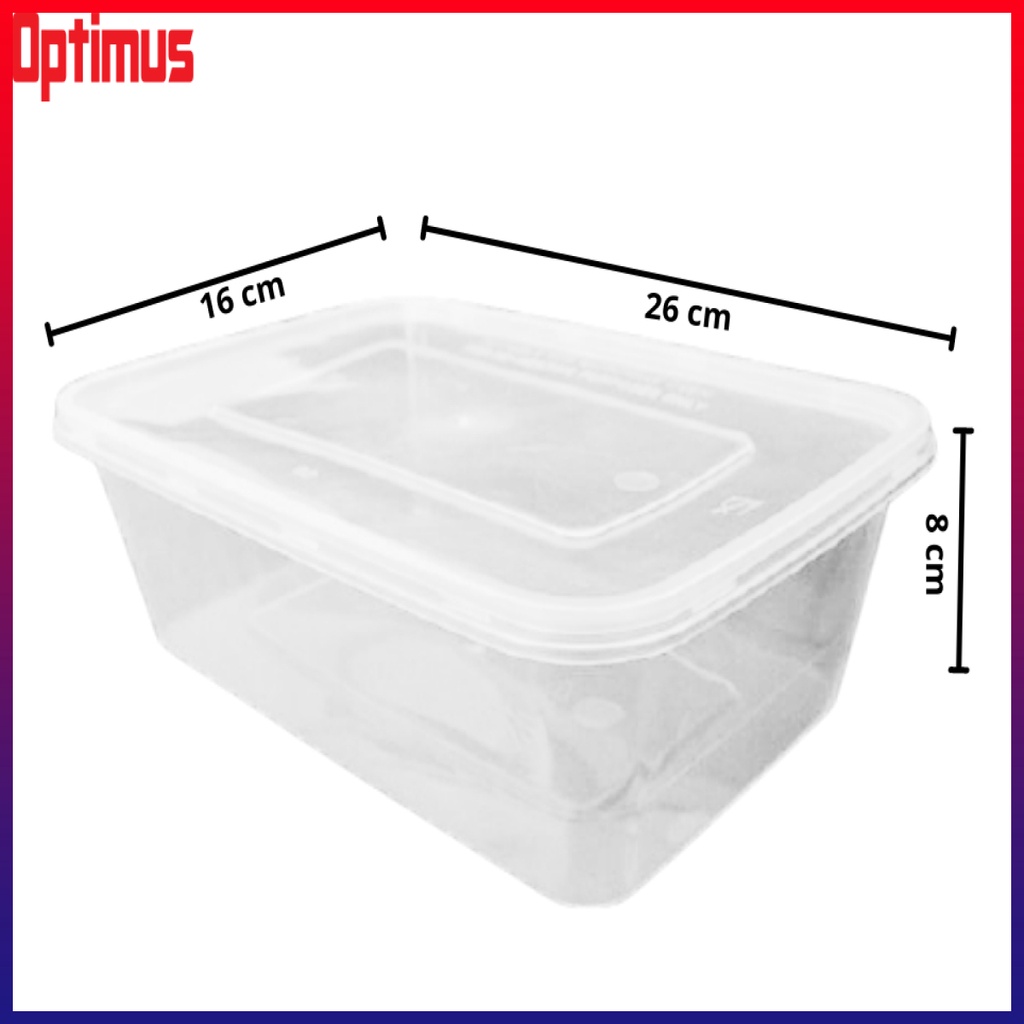 Optimus Depot 5pcs 2500mL Rectangular Microwavable Container | Shopee ...