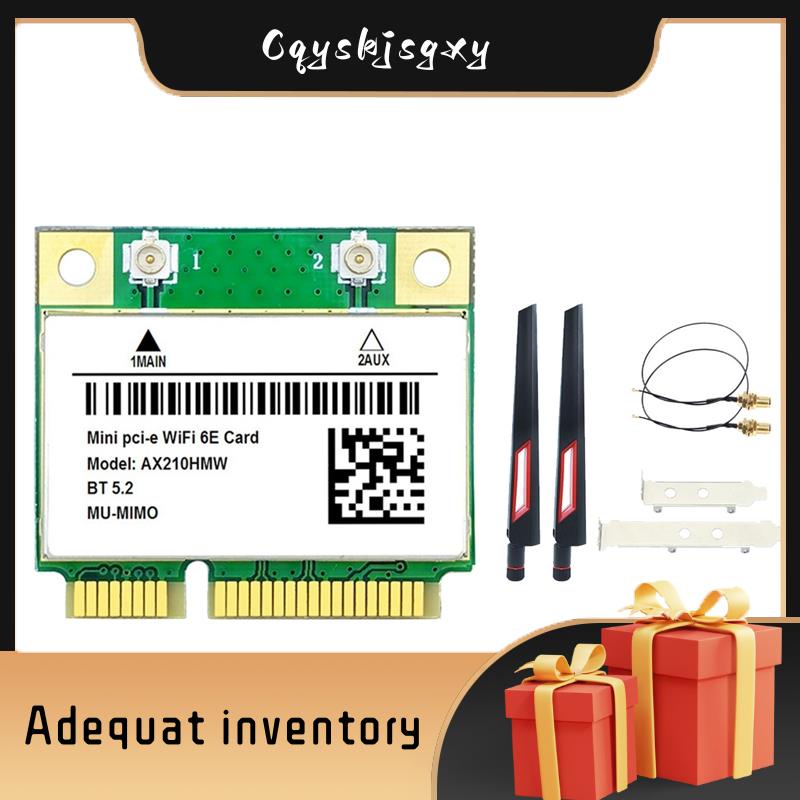 cqyskjsgxy AX210HMW WiFi Card+Antenna Set WiFi 6E Mini PCIE AX210 802