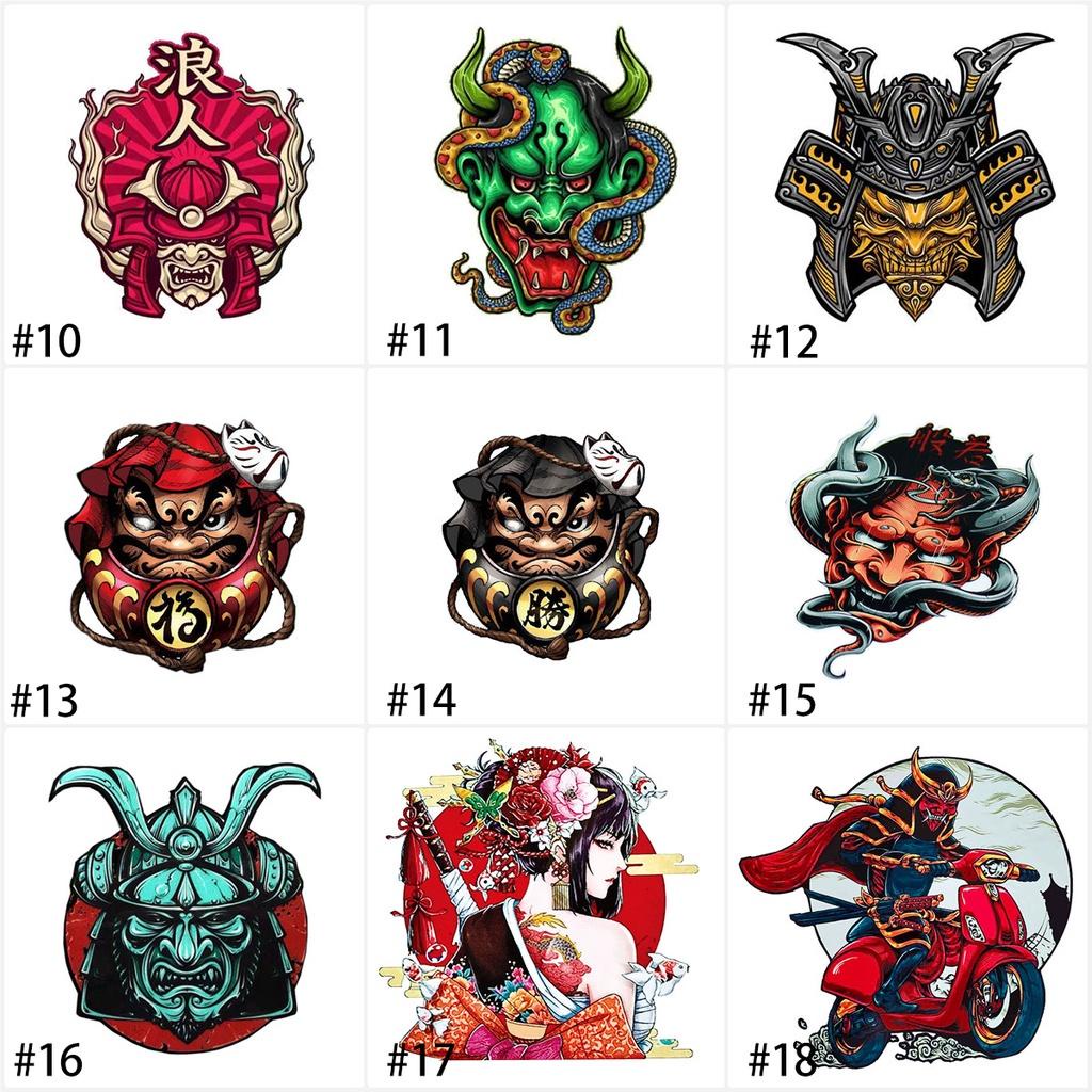 1 PCS Japanese Samurai Decorative Reflective Stickers Ghost Warrior ...