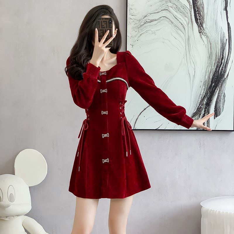 Red dress shopee top