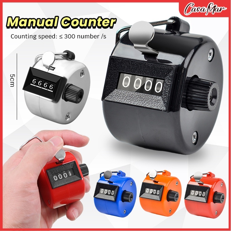 Blue tally counter clicker golf mechanical 4 digit number counts 0-9999 hand held manual