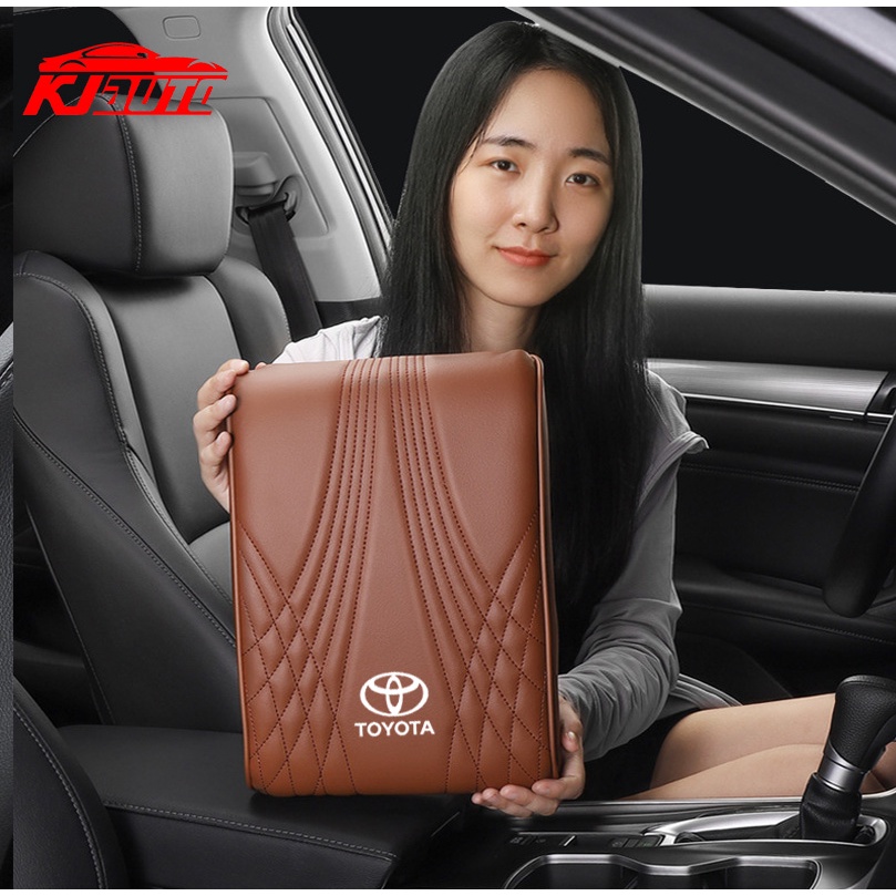 Car Armrest Box Mat Leather Auto Center Console Storage Box Cover Mat ...