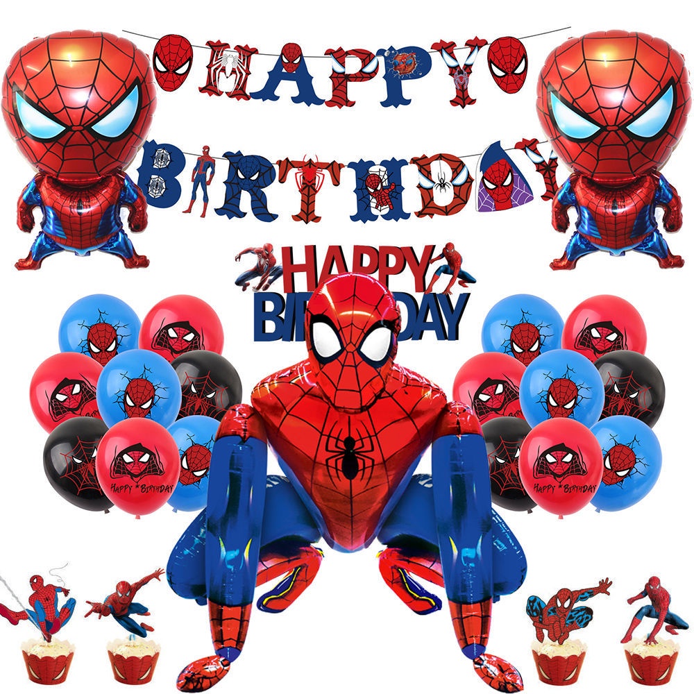 Avengers superhero Spider-Man balloon banner background cloth kids ...