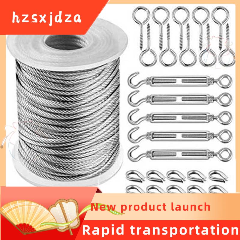 hzsxjdza 30M Steel PVC Coated Flexible Wire Rope Soft Cable Transparent Stainless Steel
