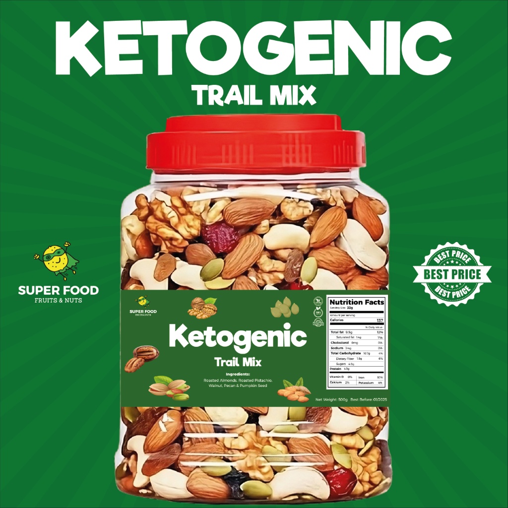 Superfood Ketogenic Trail Mix (Pecan, Pumpkin Seed, Walnut, Roasted