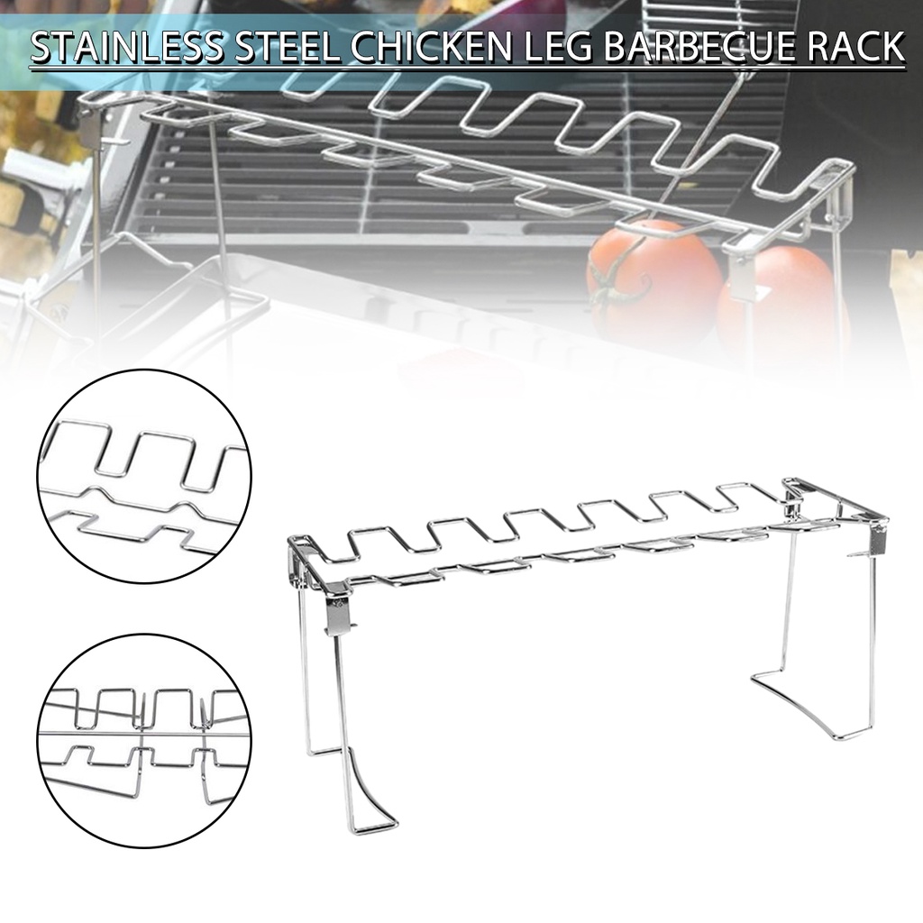 Chicken Wing Rack with Drip Pan Stainless Steel Chicken Drumstick
