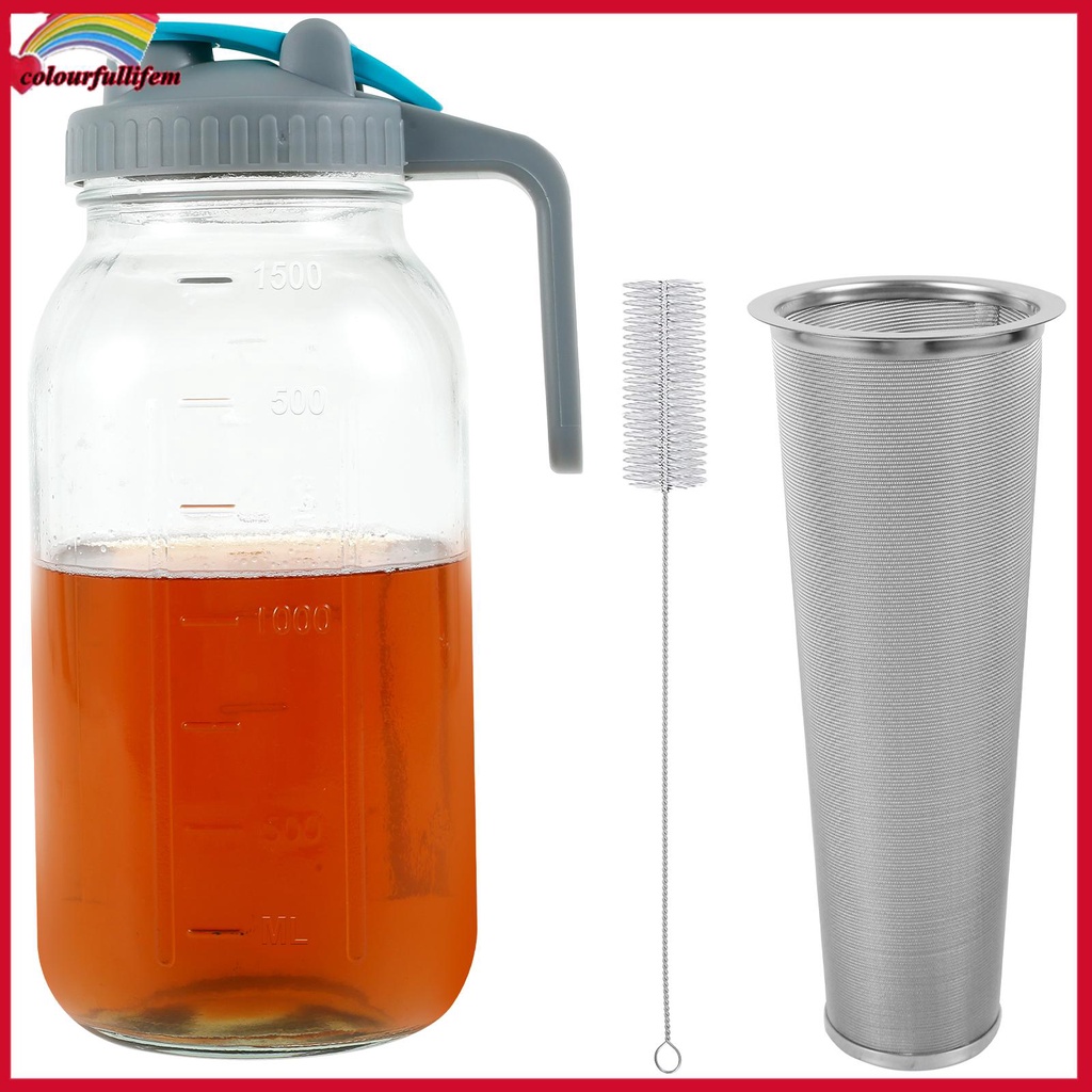 Cold Brew Coffee Maker Jar 2000ml Iced Coffee Wide Mouth Glass Jar with