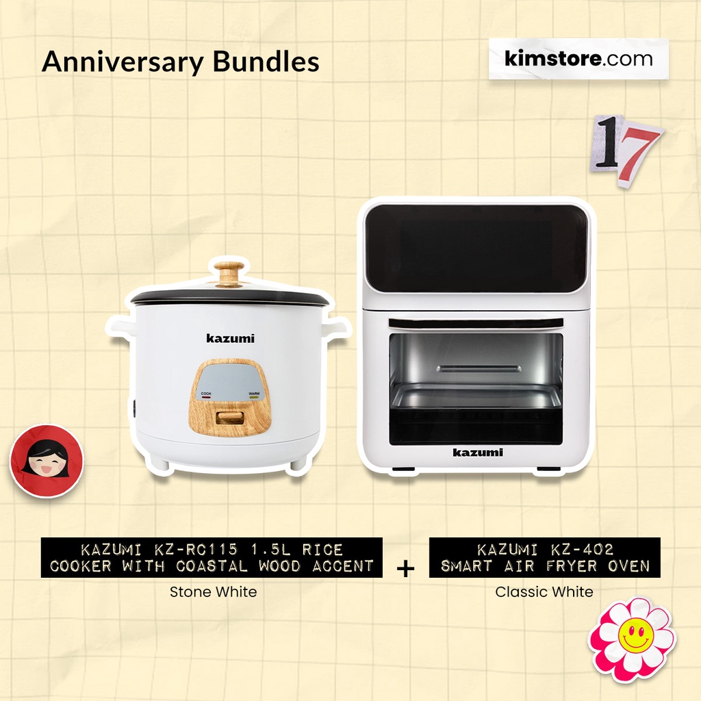 Holiday Bundle: Kazumi KZ-RC115 1.5L Rice Cooker + Kazumi KZ-402 Smart ...