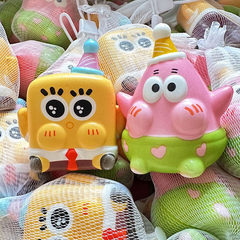 Cute cartoon Sanrio SpongeBob SquarePants Pinch Joy Toy Decorative Gifts Shopee