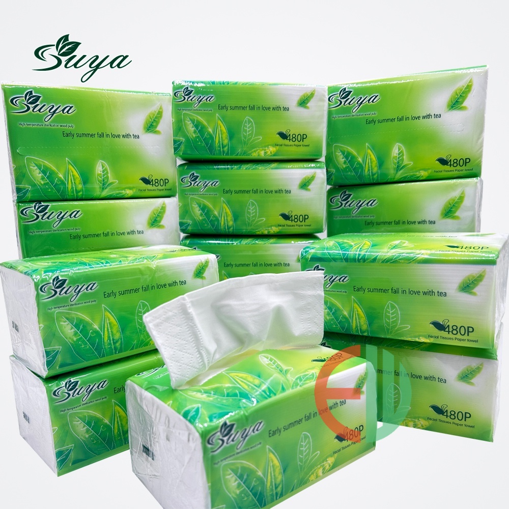 1pack (8pcs) SUYA Organic green tea Facial Tissue Paper towel | Shopee ...