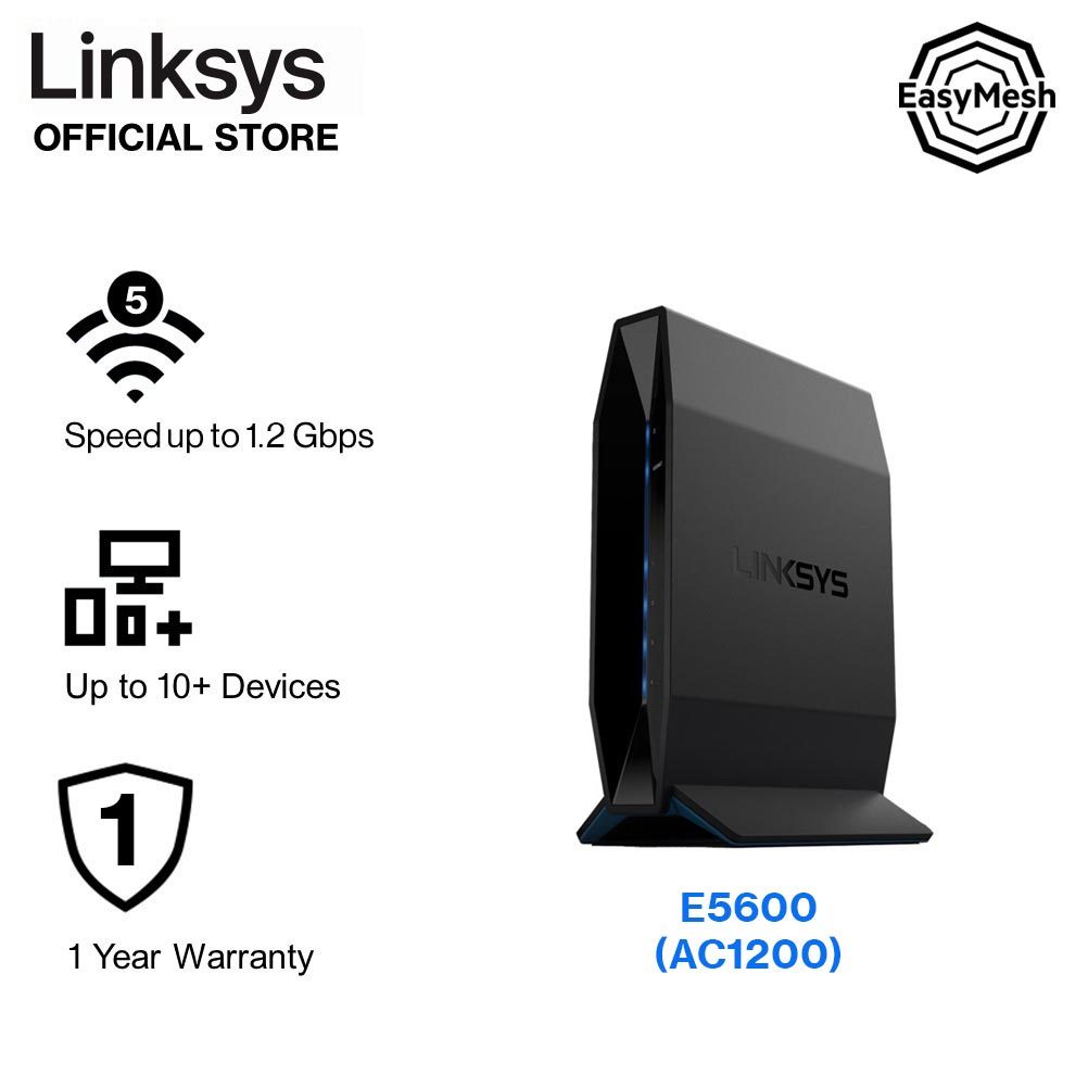 Linksys AC1200 DualBand WIFI 5 Router (E5600) WiFi 5 Gaming