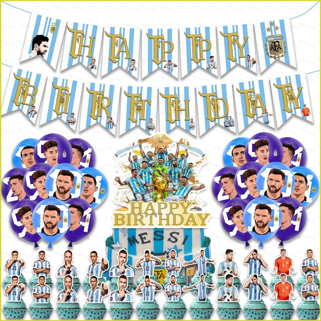 Snow Argentina national team Messi theme kids birthday party ...