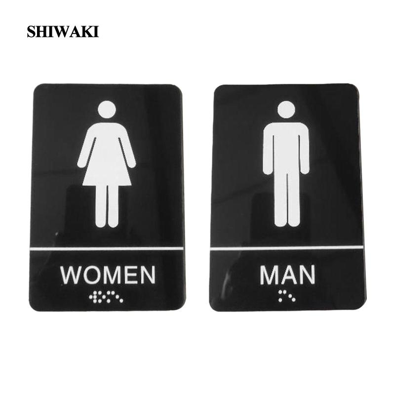 [Shiwaki] Bathroom Sign Bathroom Signage with Braille Acrylic Self