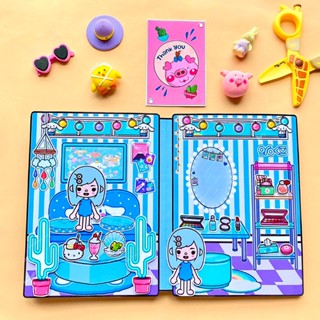 Toca Life World Quiet Book Toca Boca Cinnamon Dog House paper dolls ...