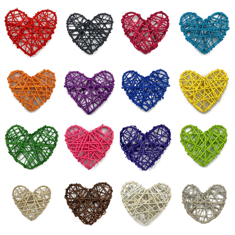 5pcs Valentine's Day Decoration Hollow Rattan Ball Heart Shape ...
