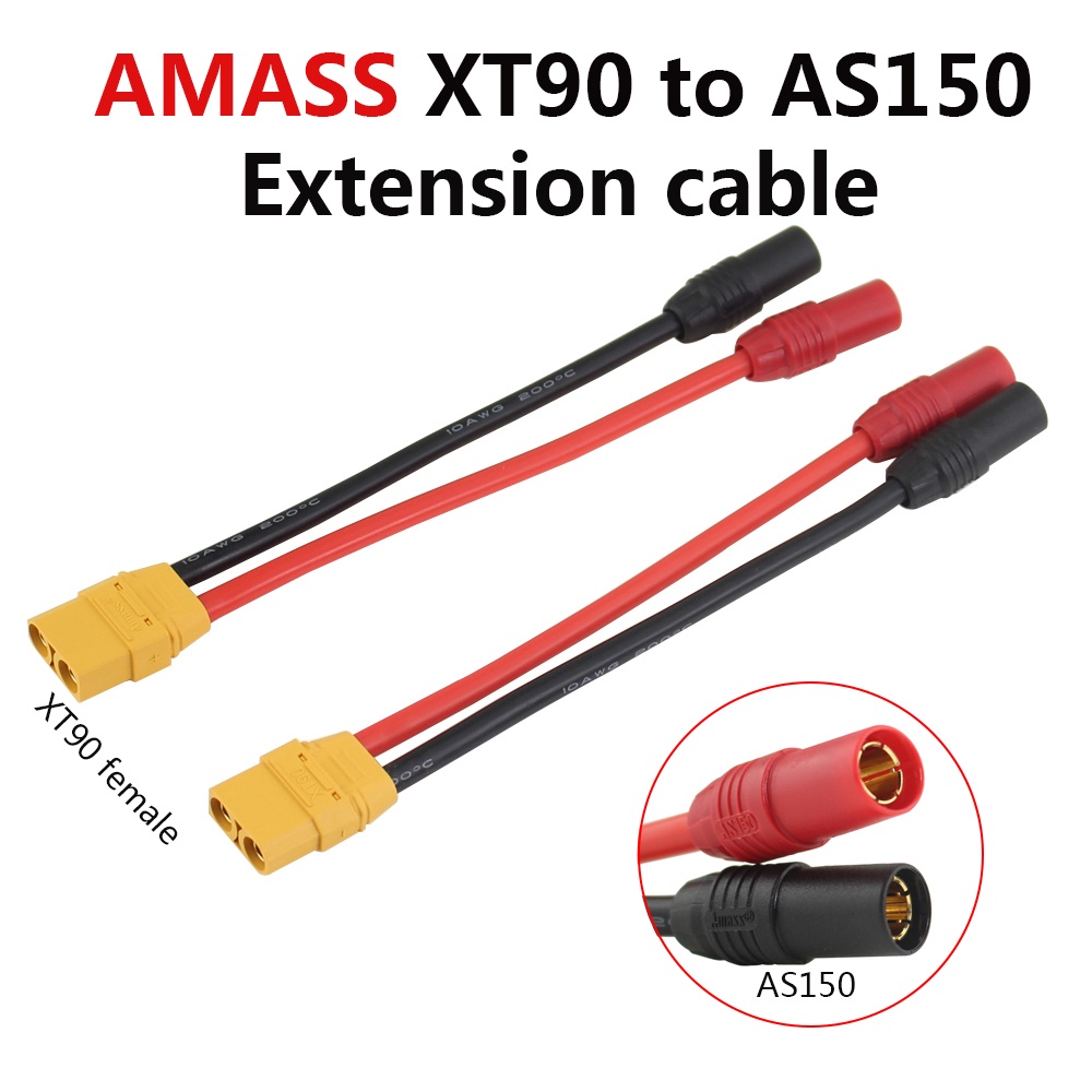 Amass XT90 To AS150 Plug Connector DC5.5 4mm banana Plug Adapter plug ...