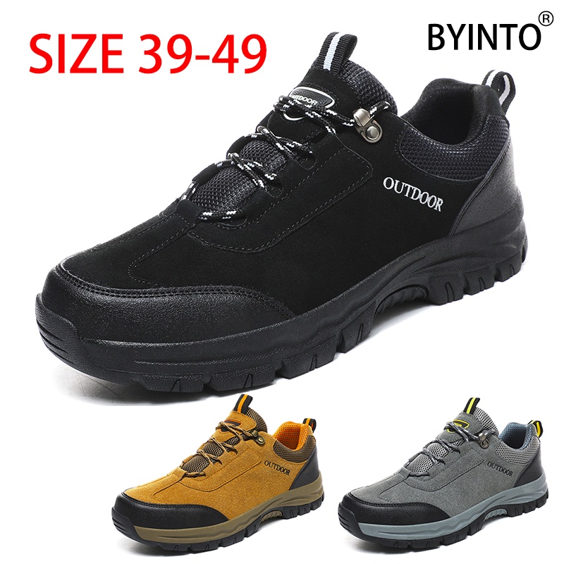 Big Size 3949 Men Hiking Shoes Waterproof Leather Sports Sneakers Non