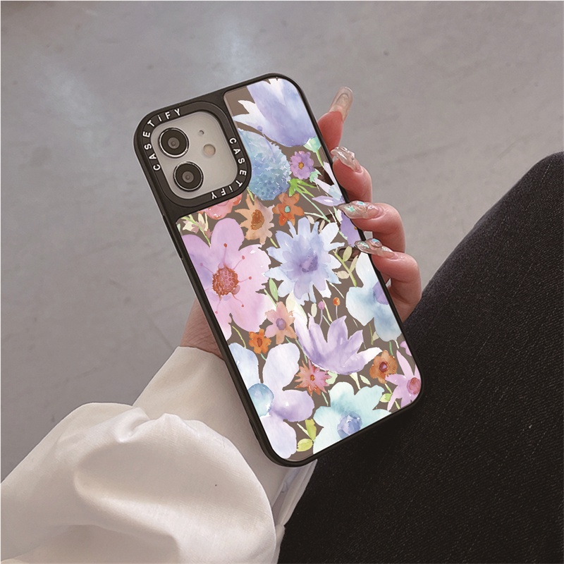 CASETiFY X Summer Lilacs PC Sliver Black Mirror Hard iPhone Case For ...