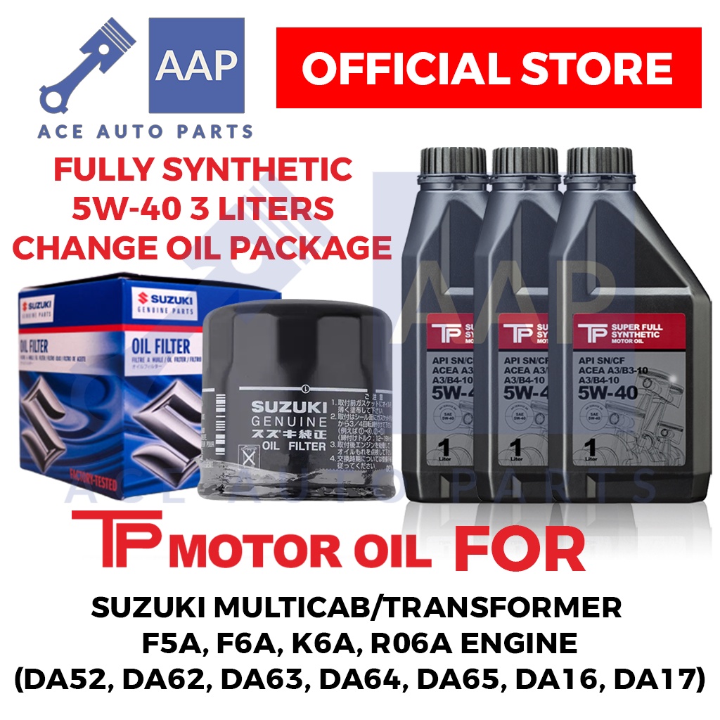 TP Motor Oil Japan Fully Synthetic 5W40 Change Oil Package for Suzuki Multicab, Transformer