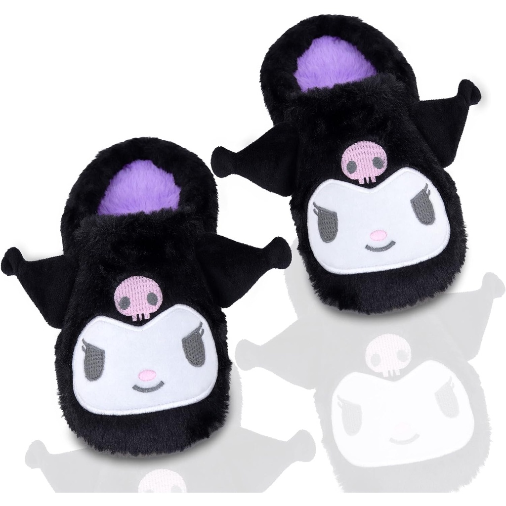 Kuromi Cinnamoroll Fuzzy Slippers House Open Back Slippers Closed Toe