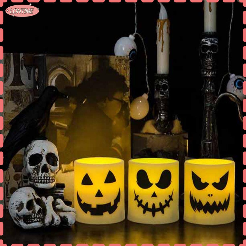 LONTIME STORE Halloween Flameless Candles, Flameless ABS LED Candle Set