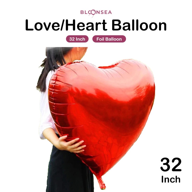 32 Inch Heart Balloon Love Foil Balloons Wedding Proposal 32 ...